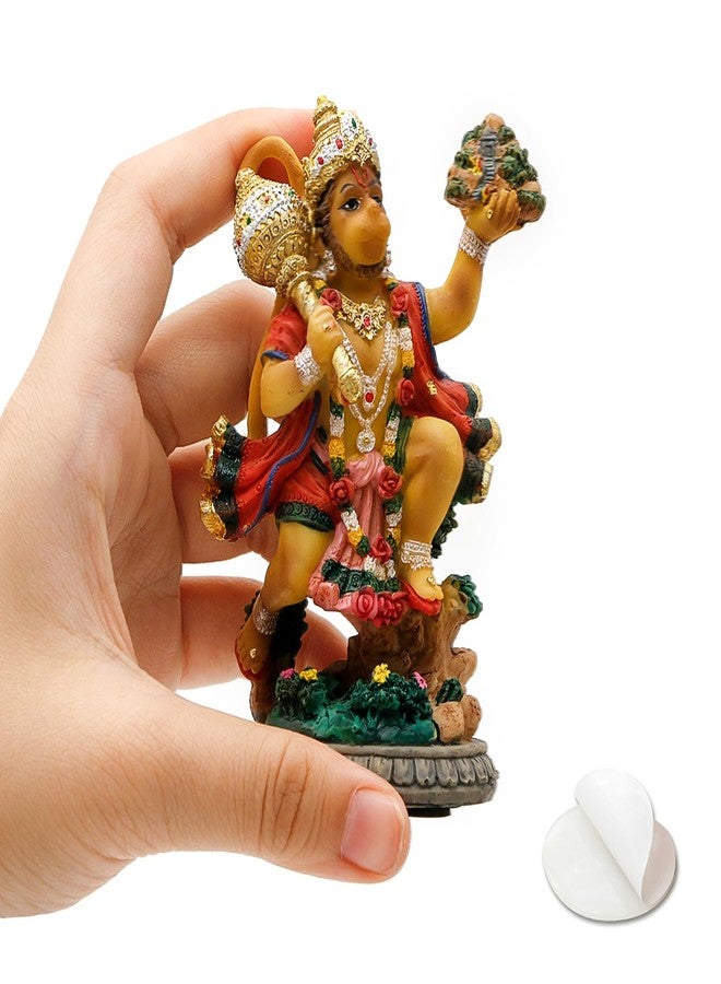 BangBangDa Lord Hanuman for Car Dashboard - 3.9" H Small Flying Hanuman Idol Statue for Vehicle Decor Hindu God Father’s Day Mother’s Day Diwali Birthday Gifts for Indian People Altar Pooja - Image 1